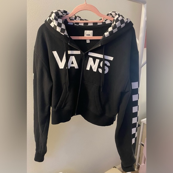 VANS black cropped zip up sweatshirt - Picture 3 of 4
